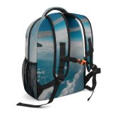 yanfind Children's Backpack Ball Science Clouds Window Planet Plane Landscape Daylight Technology Travel Light Transportation Preschool Nursery Travel Bag