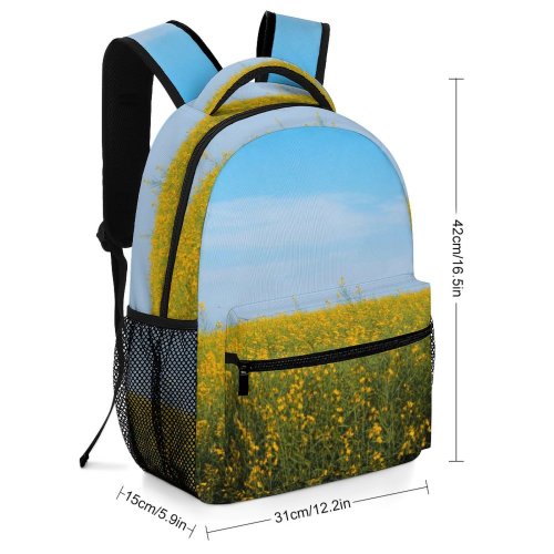 yanfind Children's Backpack Field Sky Rural Canola Outdoors Farm Wallpapers Grassland Images Landscape Preschool Nursery Travel Bag