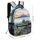 yanfind Children's Backpack  Shore Beach Sunset Horizon  Sunrise Clouds Outdoors Dawn Scenic Rocks Preschool Nursery Travel Bag