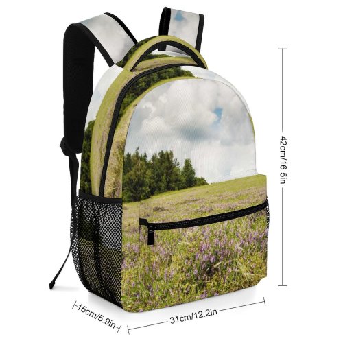 yanfind Children's Backpack Field Grassland Outdoors Countryside Farm Meadow Rural Sky Plant  Flower Summer Preschool Nursery Travel Bag