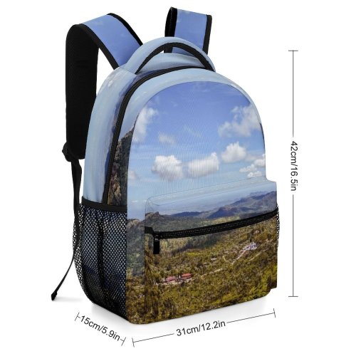 yanfind Children's Backpack Cloud  Range Landscape Cumulus Outdoors Sky Hill Tree Valley Countryside Village Preschool Nursery Travel Bag