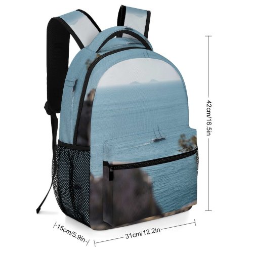 yanfind Children's Backpack Adventure Ship  Boat Focus Motion Travel Field Sea Seascape Watercraft Horizon Preschool Nursery Travel Bag