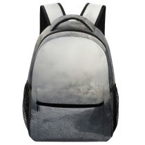 yanfind Children's Backpack Grey Outdoors  Snow  Fog Avalanche   Forest Preschool Nursery Travel Bag
