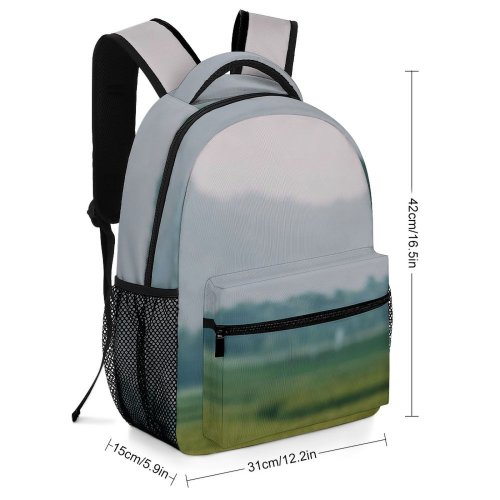 yanfind Children's Backpack Field Grassland Outdoors Countryside Paddy Plant Vegetation Grey Stock Preschool Nursery Travel Bag
