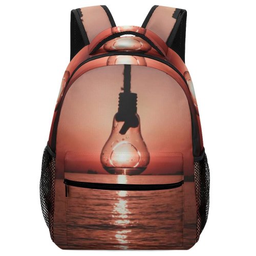 yanfind Children's Backpack Backlit Dark Sunset Evening Travel Hanging Light Beach  Glass Outdoors Scenic Preschool Nursery Travel Bag