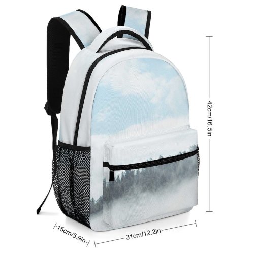 yanfind Children's Backpack Fog Outdoors Oregon Mist Cape  Usa Plant Abies Fir Tree Landscape Preschool Nursery Travel Bag