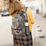 yanfind Children's Backpack  Whiskers Creature Wild Cat Face Mouth Wildlife Furry Eyes Preschool Nursery Travel Bag