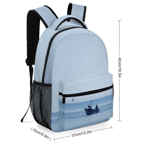 yanfind Children's Backpack Fisherman Fish Sea Sky Izmir Tourism Horizon Ocean Beach Wave Calm Coast Preschool Nursery Travel Bag