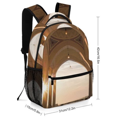 yanfind Children's Backpack Golden Tourism Design Columns Lights Pillars Sunset Sunrays Hallway Building Hour Architecture Preschool Nursery Travel Bag