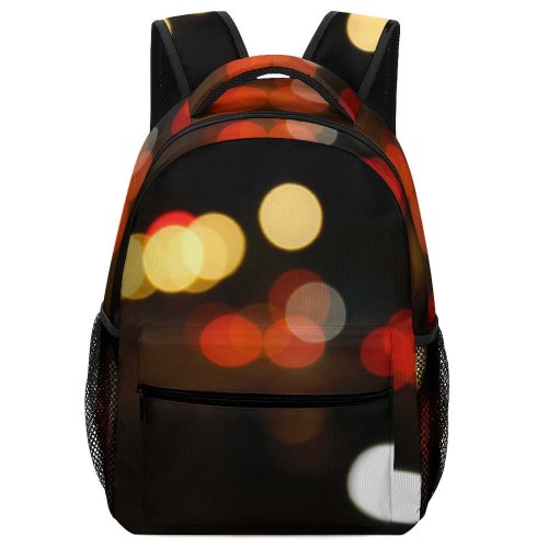 yanfind Children's Backpack  Bokeh Dark Glisten Round Illuminated Lights Night Defocused Preschool Nursery Travel Bag