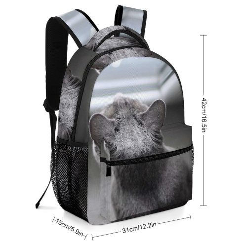 yanfind Children's Backpack Pet Top Felidae From Shot High Furry Above Window Cat Mirror Fur Preschool Nursery Travel Bag
