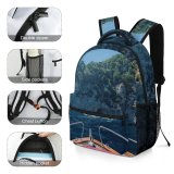 yanfind Children's Backpack Bay Boating Boats Tourism Coast Erosion Rocky Scenery Sunlight Formation Landscape Daylight Preschool Nursery Travel Bag