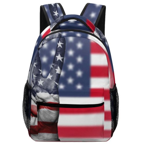 yanfind Children's Backpack Freedom Administration Fingers States Flag Stripes State National Peace United Pride Preschool Nursery Travel Bag