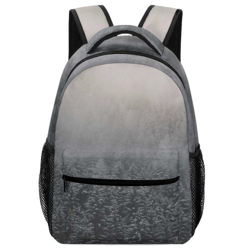yanfind Children's Backpack Grey Snow Frost  Outdoors Valgrisenche Italy Fog Mist Forest Woodland Tree Preschool Nursery Travel Bag