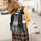 yanfind Children's Backpack Outdoors Cat Eyes Grass Face Pet Fur Whiskers Preschool Nursery Travel Bag
