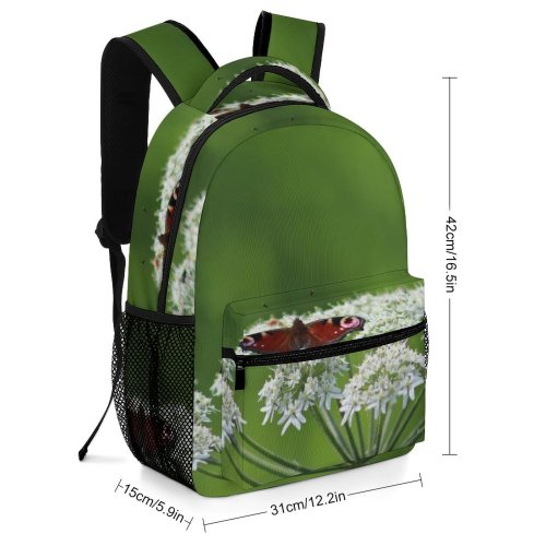 yanfind Children's Backpack Flower Plant Apiaceae  Insect Invertebrate Dill Seasoning Bee Honey Photo Butterfly Preschool Nursery Travel Bag
