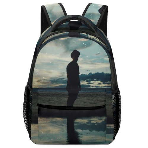 yanfind Children's Backpack Backlit Dark Landscape Shadows Evening Light Beach  Outdoors Lake  Reflection Preschool Nursery Travel Bag