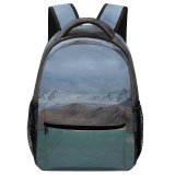 yanfind Children's Backpack Grey Outdoors  Range Slope Scenery Land Plateau Promontory  Lake Road Preschool Nursery Travel Bag