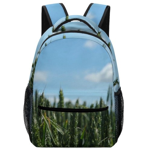 yanfind Children's Backpack Field Sky Crop Grass Plant Wheat Natural Landscape Elymus Repens Triticale Grain Preschool Nursery Travel Bag