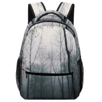 yanfind Children's Backpack Fog Outdoors Mist Atmosphere Dark Spooky Moody Car Forest Tree Grey Stock Preschool Nursery Travel Bag