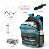 yanfind Children's Backpack Bay Coast Landscape Travel Island Beach Boat Transportation Outdoors Seashore Ship Sky Preschool Nursery Travel Bag