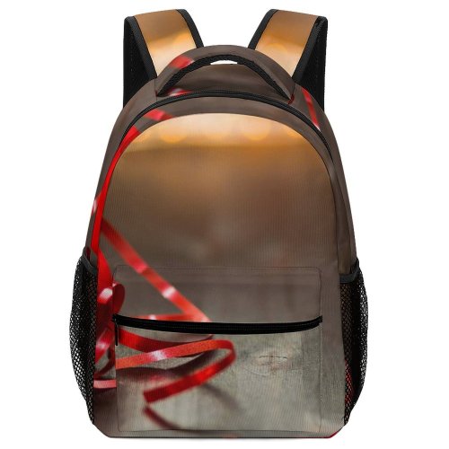 yanfind Children's Backpack  Bokeh Focus Ribbon Blurry Christmas Decoration Round Wooden Ball Lights Ornament Preschool Nursery Travel Bag