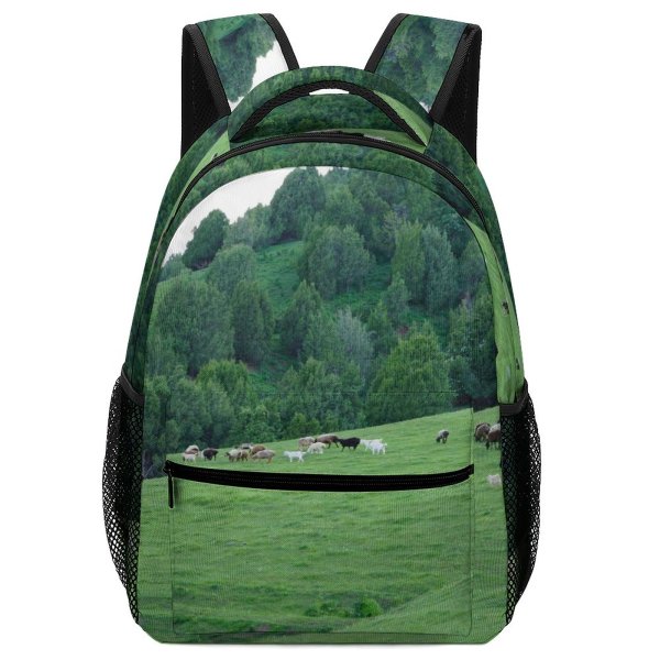 yanfind Children's Backpack Field Cattle Cow Grassland Outdoors Sheep Countryside Farm Grazing Meadow Pasture Ranch Preschool Nursery Travel Bag