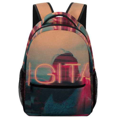 yanfind Children's Backpack Golden Dark Lights Scenery Sunset Light Neon Glass Scenic Outdoors Abstract Hour Preschool Nursery Travel Bag