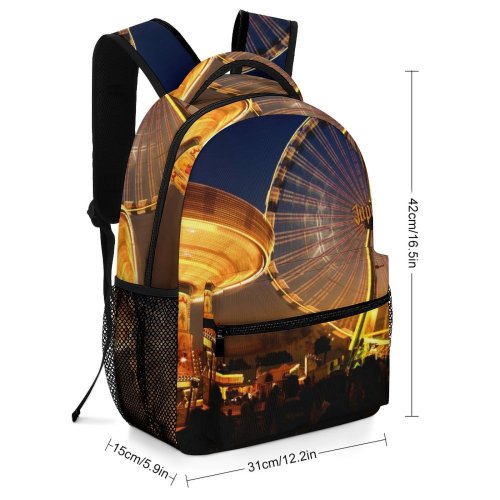 yanfind Children's Backpack Amusement Fair Festival Park Fairground Rides Exposure Lights Carnival Ferris Wheel Preschool Nursery Travel Bag