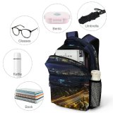 yanfind Children's Backpack Expressway Strike City Lighted Time Illuminated Lights Lapse Cityscape Clouds Evening Storm Preschool Nursery Travel Bag