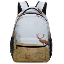 yanfind Children's Backpack Outdoors Reindeer Deer Stag Antlers Grass Wildlife Preschool Nursery Travel Bag