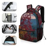 yanfind Children's Backpack Abies Natural Area Lake Tree Hills Scenic Plant Leaf Fir Free Preschool Nursery Travel Bag
