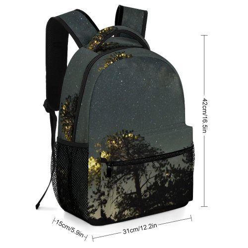 yanfind Children's Backpack Milky Galaxy Pine Plant Outer Creative Starry Way Pictures Outdoors Flora Preschool Nursery Travel Bag