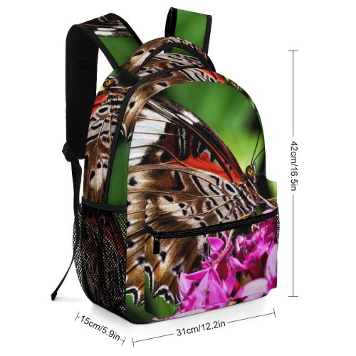 yanfind Children's Backpack Butterfly Australia Bee Honey Insect Invertebrate Cairns Botanic Gardens Conservatory Monarch Tongue Preschool Nursery Travel Bag