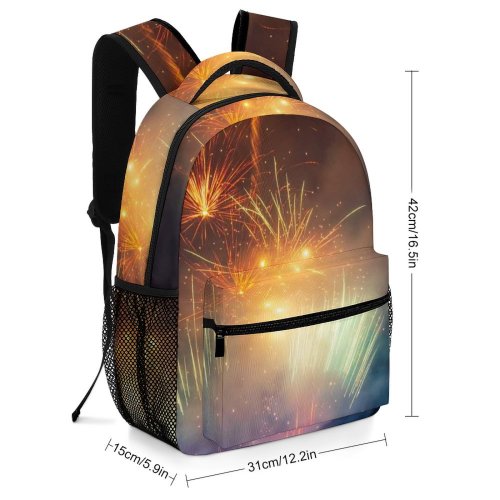 yanfind Children's Backpack Festival Sky Year Party Colorful Dark Year's Night Colourful Eve Display Preschool Nursery Travel Bag