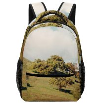 yanfind Children's Backpack Countryside Plant Mound Slope Pictures Grassland Outdoors Grey Tree Free Field Preschool Nursery Travel Bag