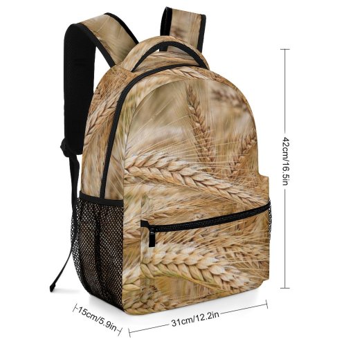 yanfind Children's Backpack Farm Rye Spike Rural Straw Barley Dry Daylight Farmland Field Pasture Flour Preschool Nursery Travel Bag