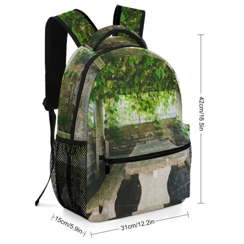 yanfind Children's Backpack Flagstone Arbour Garden Outdoors Patio Porch Pergola Creative Commons Preschool Nursery Travel Bag