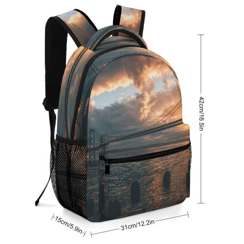 yanfind Children's Backpack Bay Golden City Gate Francisco Connection Sunset  Traffic Evening  Suspension Preschool Nursery Travel Bag