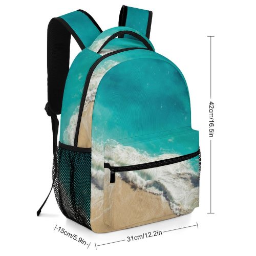 yanfind Children's Backpack Bali Coast Scenery Surf Boulders Aqua Oceanside  Beach Turquoise Peaceful Tranquil Preschool Nursery Travel Bag