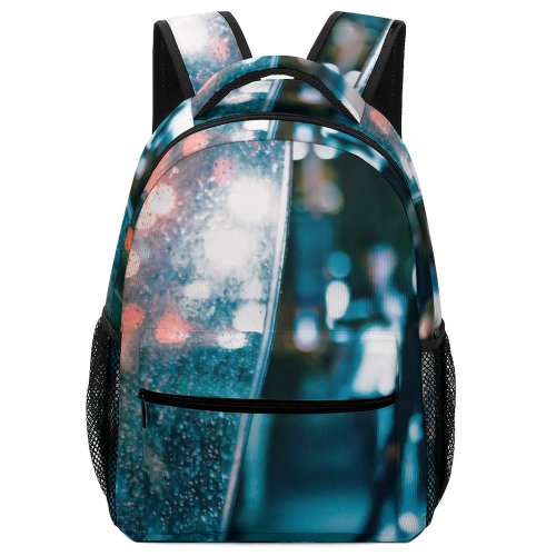 yanfind Children's Backpack  Street City Dark Time Lights Lapse Cityscape Landscape Evening Travel Pavement Preschool Nursery Travel Bag