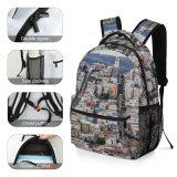 yanfind Children's Backpack Building Aerial Landscape Outdoors City Urban Scenery  Francisco Town Downtown Coit Preschool Nursery Travel Bag