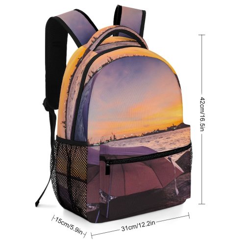 yanfind Children's Backpack Camping Leisure Activities Sunset Ocean Umbrella Tuen Mun Hong Kong Dusk Beach Preschool Nursery Travel Bag