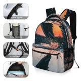 yanfind Children's Backpack Golden Dark H Sunset Landscape Evening Scenic Hour O Preschool Nursery Travel Bag
