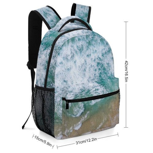 yanfind Children's Backpack Ocena Cool Beach Shore  Surf Aerial  Bubble Sand Winter Seashore Preschool Nursery Travel Bag