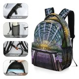yanfind Children's Backpack  City Design Lights Empty Technology Colorful Items  Building Glass Urban Preschool Nursery Travel Bag