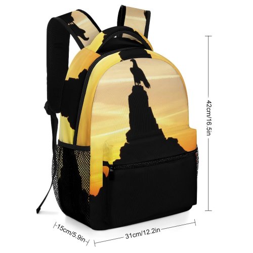 yanfind Children's Backpack Fliegerdenkmal Hill Sunset Bird Eagel Waku Wasserkuppe Rhoen Phaser Paragliding Preschool Nursery Travel Bag