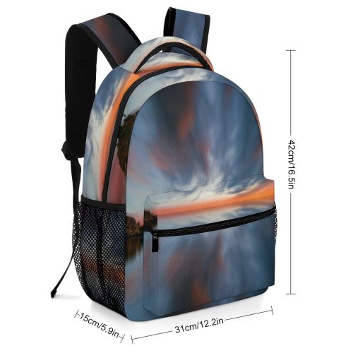 yanfind Children's Backpack  Golden Magic Surreal Pc Mirror Clouds Sunset Landscape Evening Travel PC Preschool Nursery Travel Bag