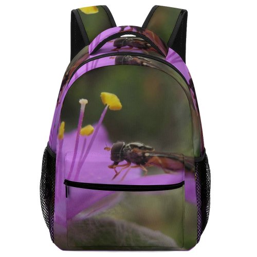 yanfind Children's Backpack Bug Insect Fauna Flower Summer Macro Detail Honeybee Membrane Winged Pollen Plant Preschool Nursery Travel Bag