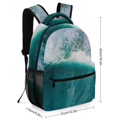 yanfind Children's Backpack Above From Seafoam  Sea H O Ocean  Turquoise Bird's Aerial Preschool Nursery Travel Bag